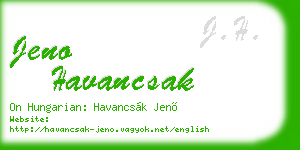 jeno havancsak business card